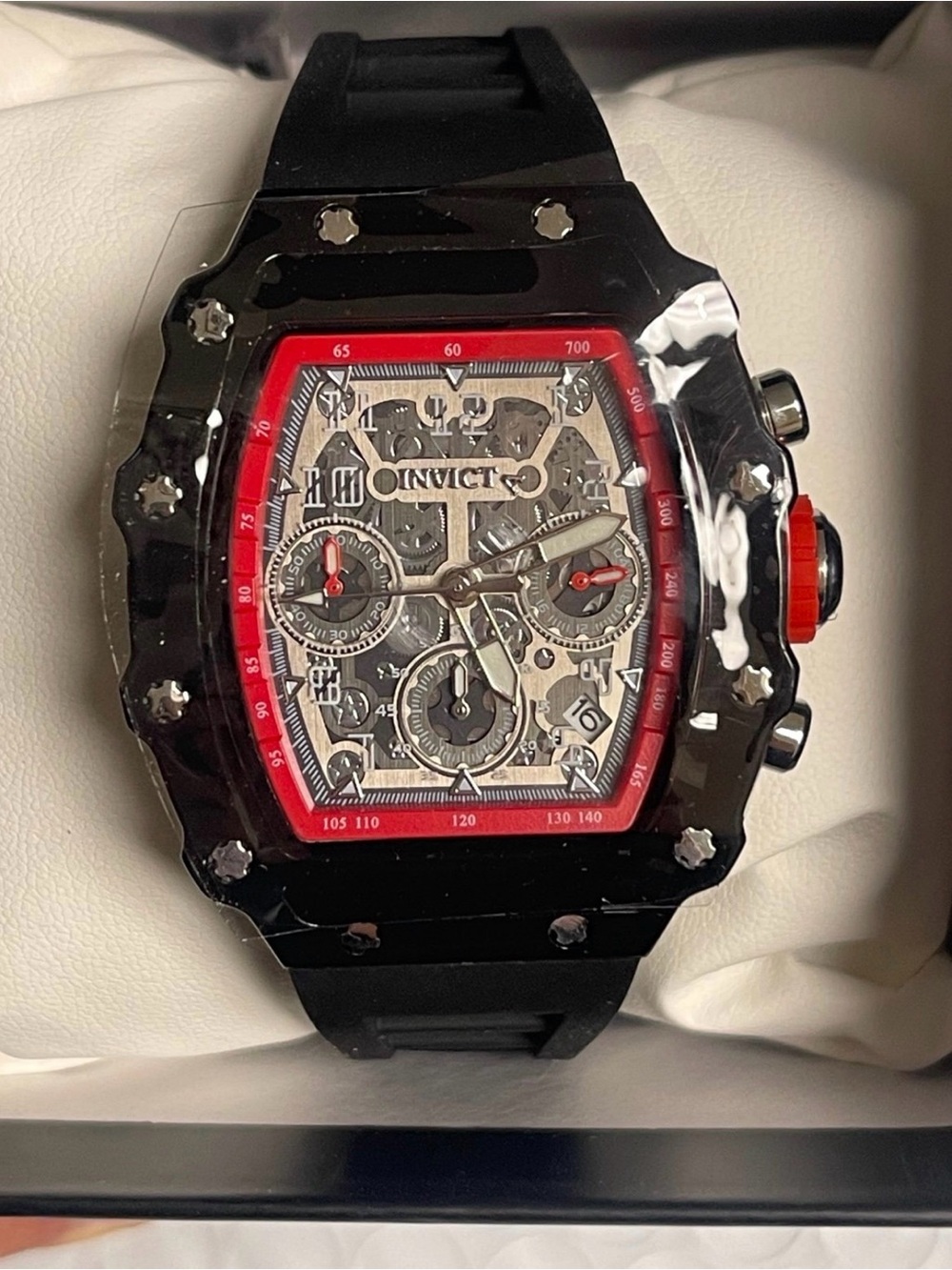 Invicta Racing Valxor Unisex Watch - 40mm, Black & Red (69767) new